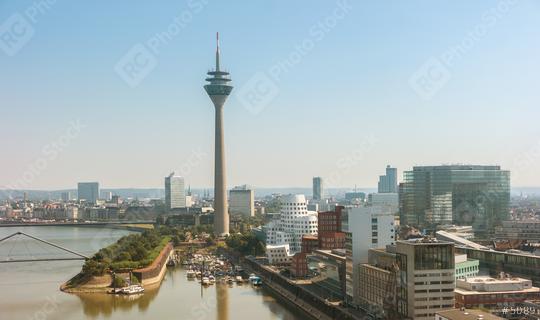 View of the of Dusseldorf at the river Rhine in Germany  : Stock Photo or Stock Video Download rcfotostock photos, images and assets rcfotostock | RC Photo Stock.: