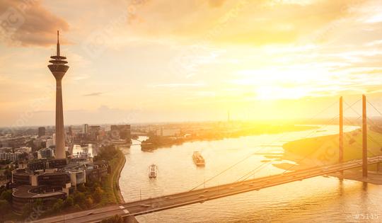 view of the old town of dusseldorf at Sunset  : Stock Photo or Stock Video Download rcfotostock photos, images and assets rcfotostock | RC Photo Stock.: