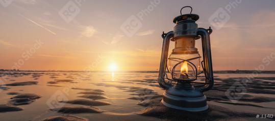 vintage lantern at sunset, romantic evening at the beach, banner size  : Stock Photo or Stock Video Download rcfotostock photos, images and assets rcfotostock | RC Photo Stock.: