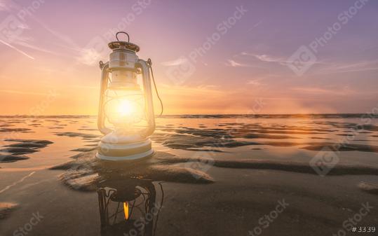 vintage lantern at the beach on a summer sunset, romantic concept image  : Stock Photo or Stock Video Download rcfotostock photos, images and assets rcfotostock | RC Photo Stock.: