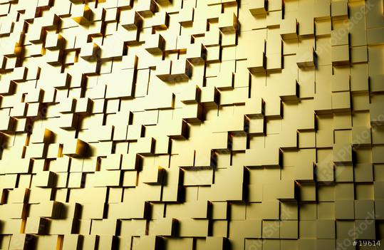 Wall of golden cubes, abstract background, 3D Photorealistic rendering  : Stock Photo or Stock Video Download rcfotostock photos, images and assets rcfotostock | RC Photo Stock.: