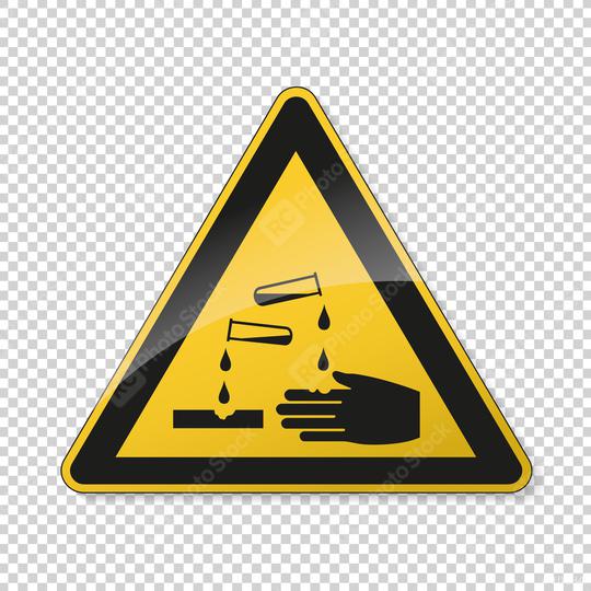 Warning corrosive substances and chemicals. Safety signs, warning Sign or Danger symbol BGV hazard pictogram - corrosive , hazard warning sign corrosive substance on transparent  background. EPS 10.  : Stock Photo or Stock Video Download rcfotostock photos, images and assets rcfotostock | RC Photo Stock.: