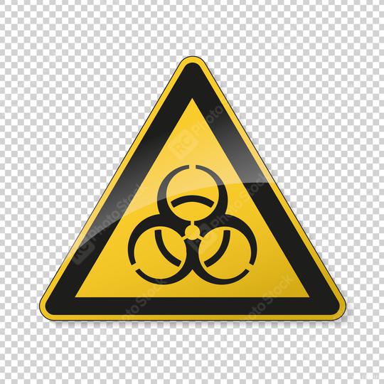 Warning sign of virus. Safety signs, warning Sign or Danger symbol BGV hazard pictogram, Biohazard biological threat alert icon on checked transparent background. Vector illustration. Eps 10.  : Stock Photo or Stock Video Download rcfotostock photos, images and assets rcfotostock | RC Photo Stock.: