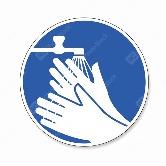 Wash your hands. hands must be washed for Coronavirus 2019-nCoV, mandatory sign or safety sign, on white background. Vector Eps 10.  : Stock Photo or Stock Video Download rcfotostock photos, images and assets rcfotostock | RC Photo Stock.: