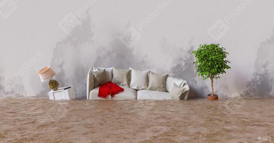 Water damage in house after flooding with stains on the wall  : Stock Photo or Stock Video Download rcfotostock photos, images and assets rcfotostock | RC Photo Stock.: