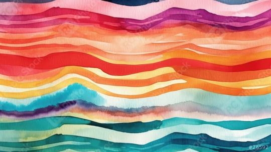 Wavy horizontal watercolor layers in vibrant shades  : Stock Photo or Stock Video Download rcfotostock photos, images and assets rcfotostock | RC Photo Stock.: