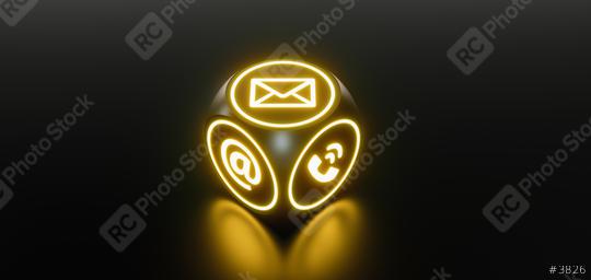 Website and Internet contact us neon light icons cubes on a dark background  : Stock Photo or Stock Video Download rcfotostock photos, images and assets rcfotostock | RC Photo Stock.: