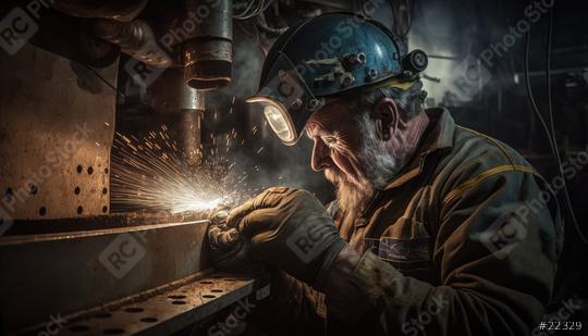 Welder at work on a hall, heavy industry (Generative AI)  : Stock Photo or Stock Video Download rcfotostock photos, images and assets rcfotostock | RC Photo Stock.: