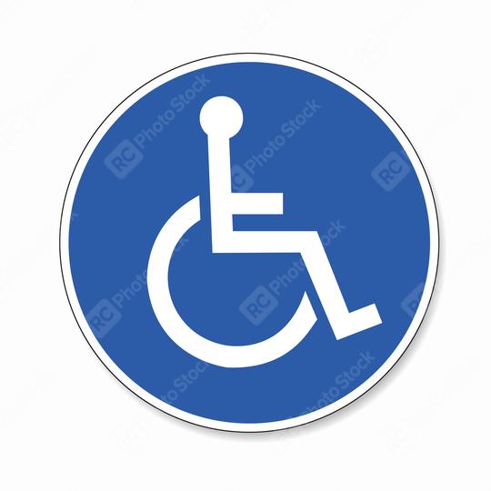 Wheelchair. handicapped access sign, mandatory sign or safety sign, on white background. Vector illustration. Eps 10 vector file.  : Stock Photo or Stock Video Download rcfotostock photos, images and assets rcfotostock | RC Photo Stock.: