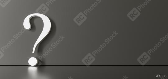 White question mark on a black background with empty copy space on left side. 3D Rendering  : Stock Photo or Stock Video Download rcfotostock photos, images and assets rcfotostock | RC Photo Stock.: