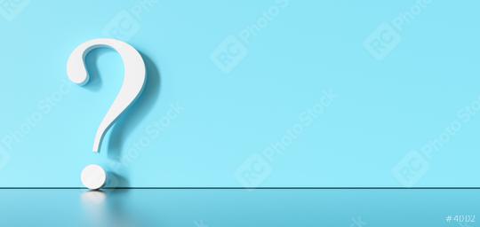 White question mark on a blue  background with empty copy space on left side. 3D Rendering  : Stock Photo or Stock Video Download rcfotostock photos, images and assets rcfotostock | RC Photo Stock.: