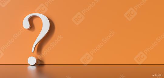 White question mark on a orangebackground with empty copy space on left side. 3D Rendering  : Stock Photo or Stock Video Download rcfotostock photos, images and assets rcfotostock | RC Photo Stock.: