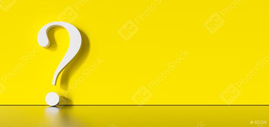 White question mark on a yellow background with empty copy space on left side. 3D Rendering  : Stock Photo or Stock Video Download rcfotostock photos, images and assets rcfotostock | RC Photo Stock.: