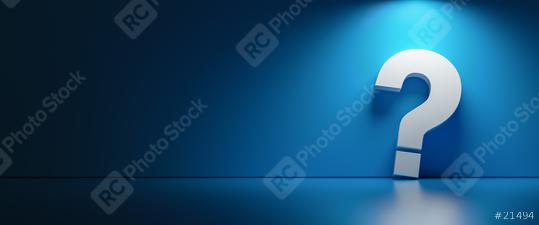 White question mark on dark blue background with empty copy space on left side, FAQ Concept image  : Stock Photo or Stock Video Download rcfotostock photos, images and assets rcfotostock | RC Photo Stock.: