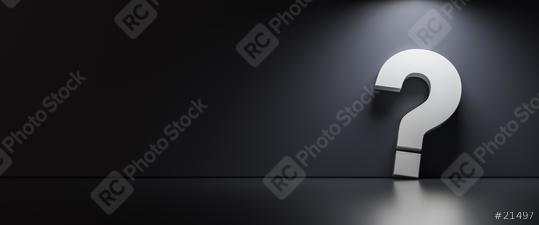 White question mark on dark gray background with empty copy space on left side, FAQ Concept image  : Stock Photo or Stock Video Download rcfotostock photos, images and assets rcfotostock | RC Photo Stock.: