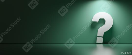 White question mark on dark green background with empty copy space on left side, FAQ Concept image  : Stock Photo or Stock Video Download rcfotostock photos, images and assets rcfotostock | RC Photo Stock.:
