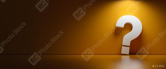White question mark on dark orange background with empty copy space on left side, FAQ Concept image  : Stock Photo or Stock Video Download rcfotostock photos, images and assets rcfotostock | RC Photo Stock.: