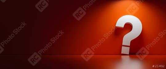 White question mark on dark red background with empty copy space on left side, FAQ Concept image  : Stock Photo or Stock Video Download rcfotostock photos, images and assets rcfotostock | RC Photo Stock.: