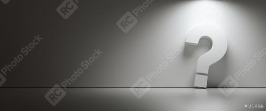 White question mark on dark white background with empty copy space on left side, FAQ Concept image  : Stock Photo or Stock Video Download rcfotostock photos, images and assets rcfotostock | RC Photo Stock.: