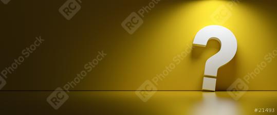 White question mark on dark yellow background with empty copy space on left side, FAQ Concept image  : Stock Photo or Stock Video Download rcfotostock photos, images and assets rcfotostock | RC Photo Stock.: