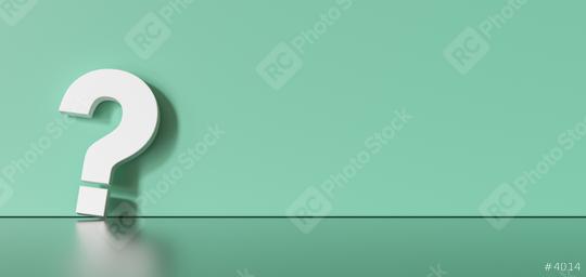 White question mark on green background with empty space on left side. 3D Rendering  : Stock Photo or Stock Video Download rcfotostock photos, images and assets rcfotostock | RC Photo Stock.: