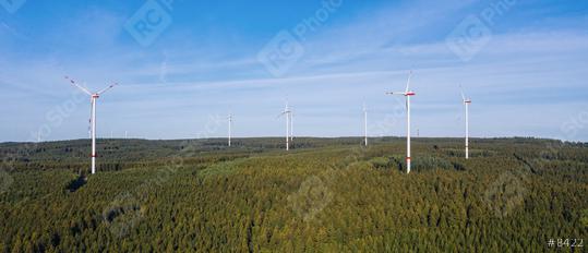 wind farm in the forest - energy production with clean and renewable energy - aerial shot  : Stock Photo or Stock Video Download rcfotostock photos, images and assets rcfotostock | RC Photo Stock.: