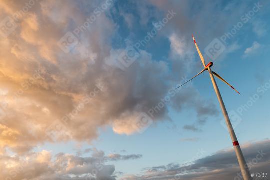 wind turbine against cloudy sunset sky  : Stock Photo or Stock Video Download rcfotostock photos, images and assets rcfotostock | RC Photo Stock.: