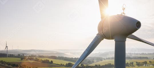 Wind turbine and agricultural fields - Energy Production with clean and Renewable Energy - copyspace for your individual text, banner size  : Stock Photo or Stock Video Download rcfotostock photos, images and assets rcfotostock | RC Photo Stock.: