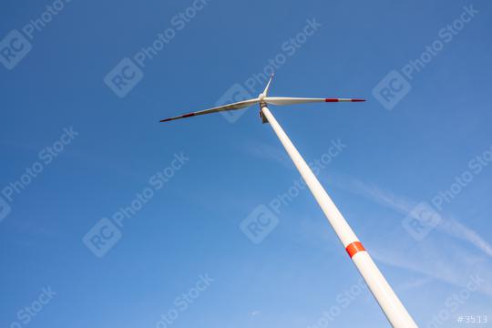 Wind turbine generating electricity with blue sky - energy conservation concept  : Stock Photo or Stock Video Download rcfotostock photos, images and assets rcfotostock | RC Photo Stock.: