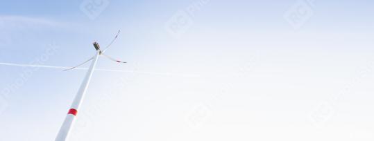 Wind turbine generating electricity with blue sky, banner size, copyspace for your individual text.  : Stock Photo or Stock Video Download rcfotostock photos, images and assets rcfotostock | RC Photo Stock.: