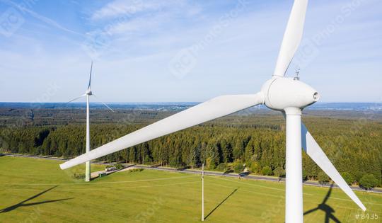 Wind turbine view from drone - Sustainable development, environment friendly, renewable energy concept.  : Stock Photo or Stock Video Download rcfotostock photos, images and assets rcfotostock | RC Photo Stock.: