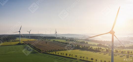 Wind turbines and agricultural fields - Energy Production with clean and Renewable Energy - copyspace for your individual text, banner size  : Stock Photo or Stock Video Download rcfotostock photos, images and assets rcfotostock | RC Photo Stock.: