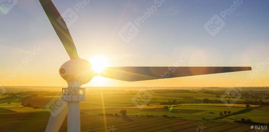 Wind turbines and agricultural fields on a summer day - Energy Production with clean and Renewable Energy - aerial shot, analog image style, banner size, copyspace for your individual text.  : Stock Photo or Stock Video Download rcfotostock photos, images and assets rcfotostock | RC Photo Stock.: