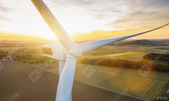 Wind turbines and agricultural fields on a summer day - Energy Production with clean and Renewable Energy - aerial shot  : Stock Photo or Stock Video Download rcfotostock photos, images and assets rcfotostock | RC Photo Stock.: