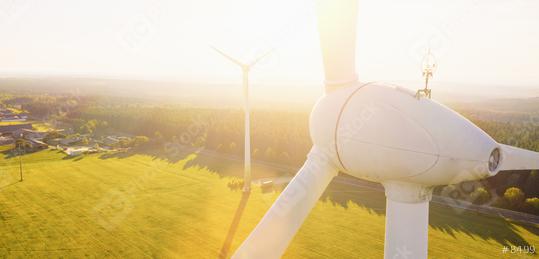 Wind turbines and agricultural fields on a summer day - Energy Production with clean and Renewable Energy - aerial shot, copyspace for your individual text  : Stock Photo or Stock Video Download rcfotostock photos, images and assets rcfotostock | RC Photo Stock.: