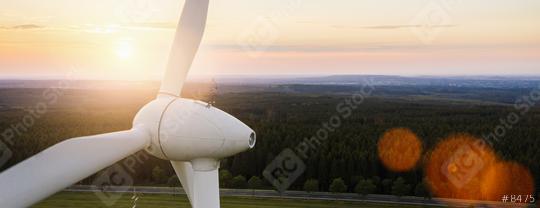 Wind Turbines Windmill Energy at sunset, banner size  : Stock Photo or Stock Video Download rcfotostock photos, images and assets rcfotostock | RC Photo Stock.: