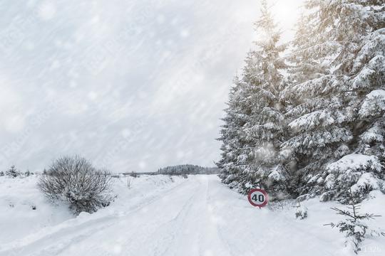 Winter Road covered in snow  : Stock Photo or Stock Video Download rcfotostock photos, images and assets rcfotostock | RC Photo Stock.:
