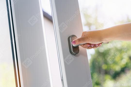woman arm open white plastic window  : Stock Photo or Stock Video Download rcfotostock photos, images and assets rcfotostock | RC Photo Stock.: