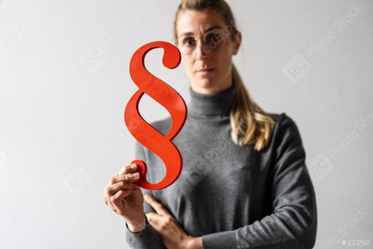 Woman Holding a red Paragraph sign. Law, lawyer and Justice Paragraph Symbol  : Stock Photo or Stock Video Download rcfotostock photos, images and assets rcfotostock | RC Photo Stock.: