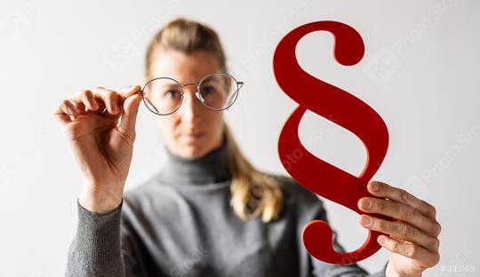 Woman Holding red Paragraph sign and glasses. Law, lawyer and Justice Paragraph Symbol  : Stock Photo or Stock Video Download rcfotostock photos, images and assets rcfotostock | RC Photo Stock.: