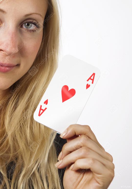 Woman shows Ace card  : Stock Photo or Stock Video Download rcfotostock photos, images and assets rcfotostock | RC Photo Stock.:
