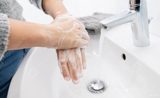 Woman use soap and washing hands under the water tap. Hygiene concept hand detail.  : Stock Photo or Stock Video Download rcfotostock photos, images and assets rcfotostock | RC Photo Stock.: