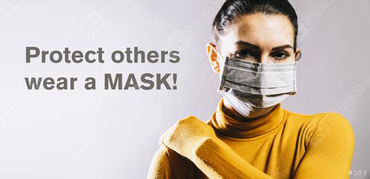 Woman wearing an anti virus protection mask to prevent others from corona COVID-19 and SARS cov 2 infection  : Stock Photo or Stock Video Download rcfotostock photos, images and assets rcfotostock | RC Photo Stock.: