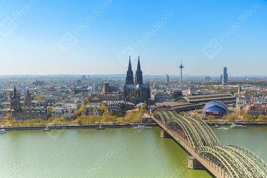 Wonderful view of Cologne over the Rhein river in spring  : Stock Photo or Stock Video Download rcfotostock photos, images and assets rcfotostock | RC Photo Stock.:
