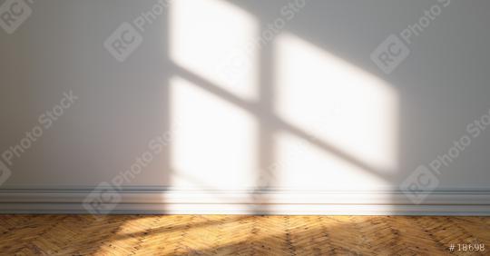 wood plank floor with sun light cast shadow on the wall, Perspective of minimal design architecture	  : Stock Photo or Stock Video Download rcfotostock photos, images and assets rcfotostock | RC Photo Stock.: