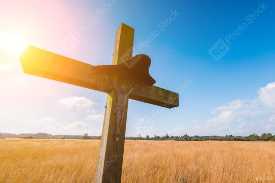 wooden cross religion symbol at a hiking trail in Belgium, Hohes Venn  : Stock Photo or Stock Video Download rcfotostock photos, images and assets rcfotostock | RC Photo Stock.: