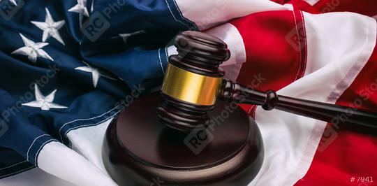 Wooden gavel and USA flag  : Stock Photo or Stock Video Download rcfotostock photos, images and assets rcfotostock | RC Photo Stock.: