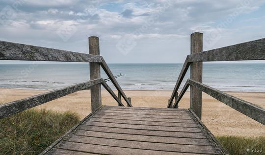Wooden path at north sea over sand dunes with ocean view on a cl  : Stock Photo or Stock Video Download rcfotostock photos, images and assets rcfotostock | RC Photo Stock.: