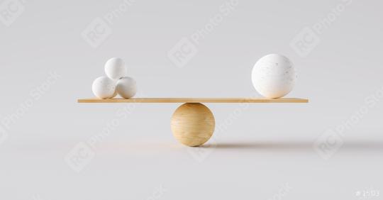 wooden scale balancing one big ball and four small ones. Concept of harmony and balance  : Stock Photo or Stock Video Download rcfotostock photos, images and assets rcfotostock | RC Photo Stock.: