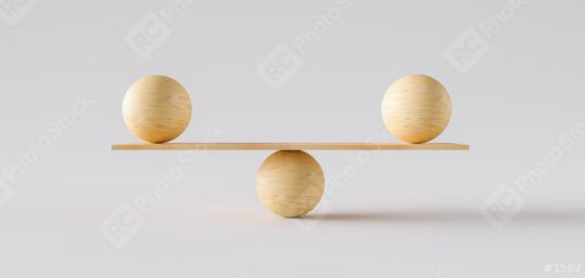 wooden scale balancing two big wodden balls. Concept of harmony and balance  : Stock Photo or Stock Video Download rcfotostock photos, images and assets rcfotostock | RC Photo Stock.: